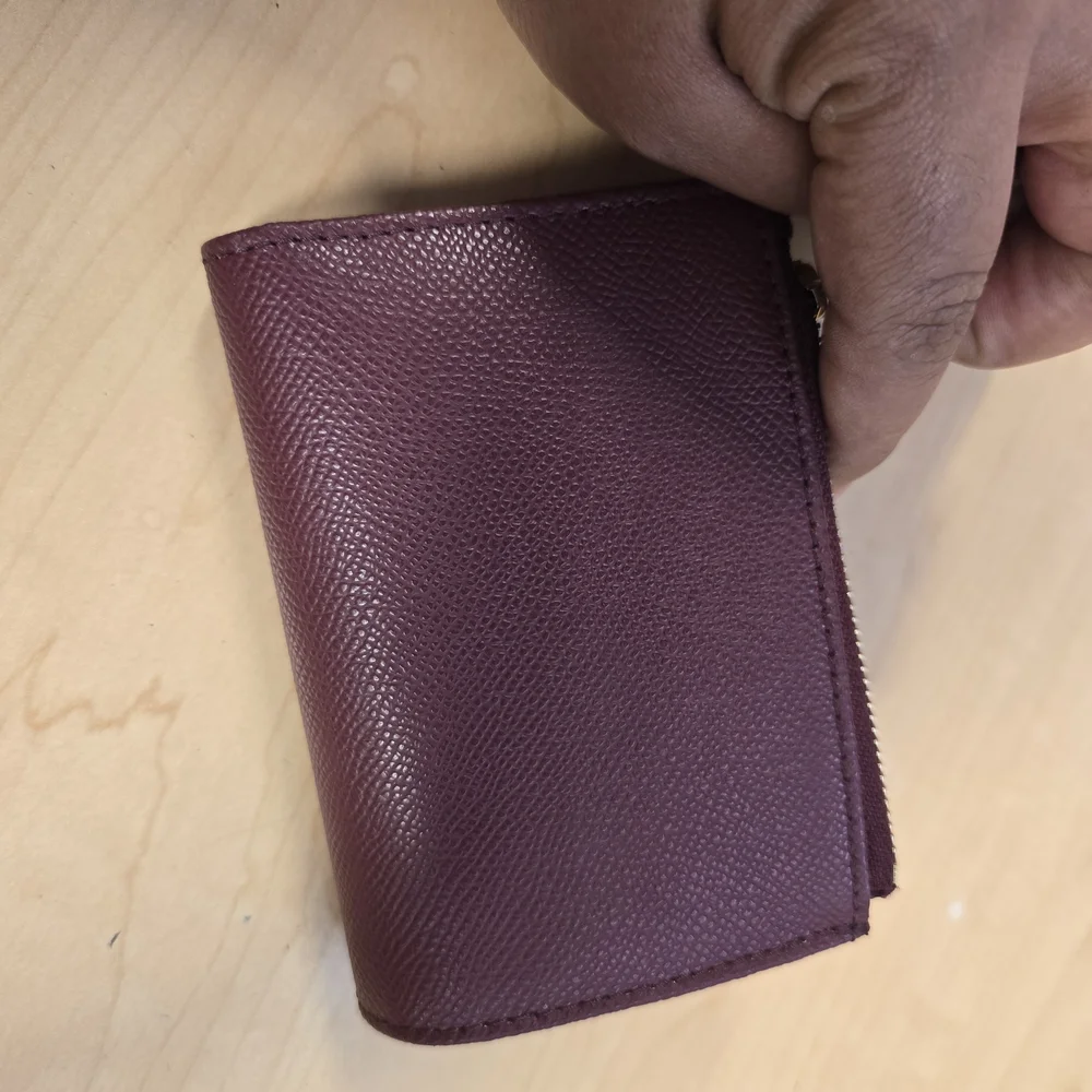 Furla Small Leather Wallet in Wine